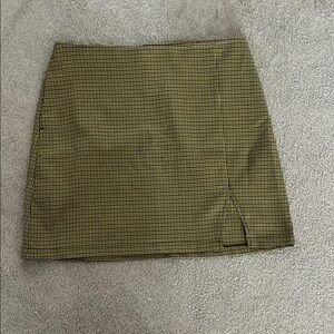 Urban Outfitters Green and Blue Checkered Houndstooth Pencil Mini Skirt